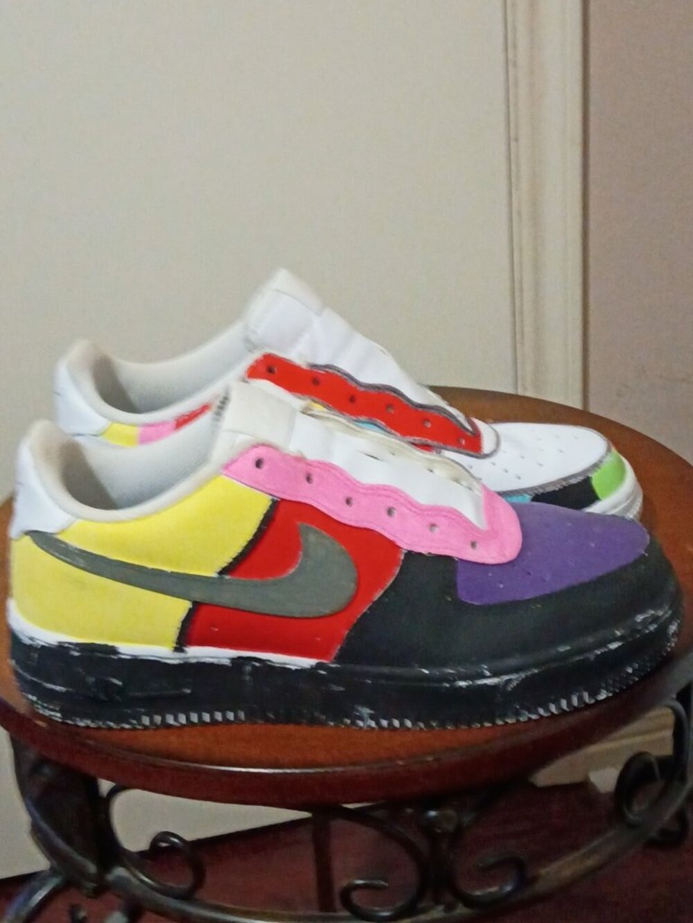 Nike Air Force 1 Low Custom Painted Multi Color 314192-117 Men's Size 6.5Y Kids